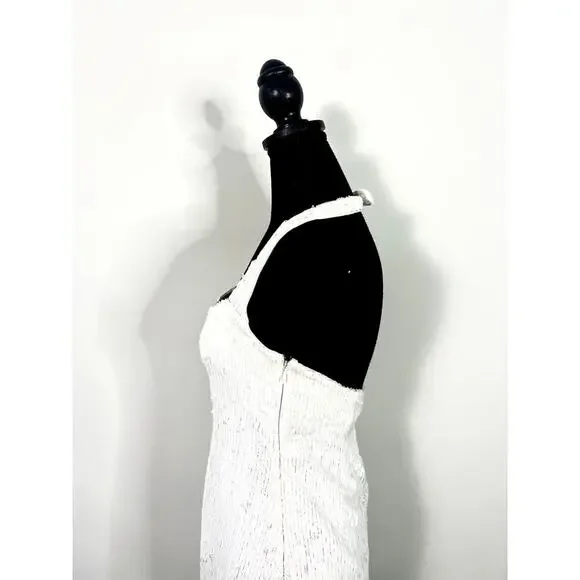 Show Me Your Mumu Samba Mini White Liquid Sequin Dress Medium - Picture 7 of 7